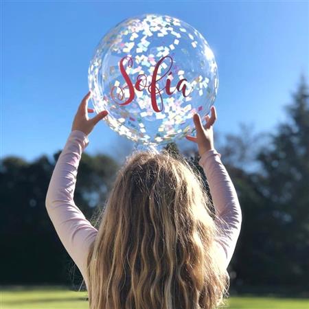 Burbujas transparentes con confetti pastel 3u Pers